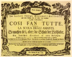 初演（1790年1月26日、ウィーン・ブルク劇場）のポスター